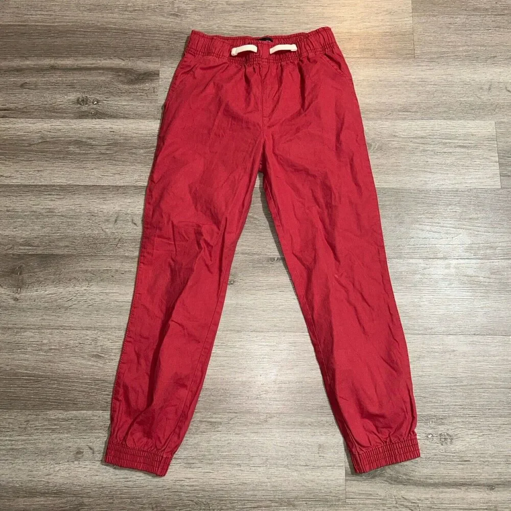 Childrens Place Boys Size 12 Jogger Pants Adjustable Elastic Waist Khaki Red DS - Picture 1 of 4
